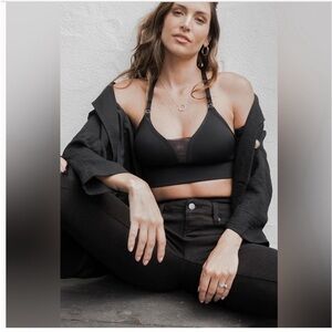 BLANQI Adjustable Racerback Black Nursing Bra Size Large